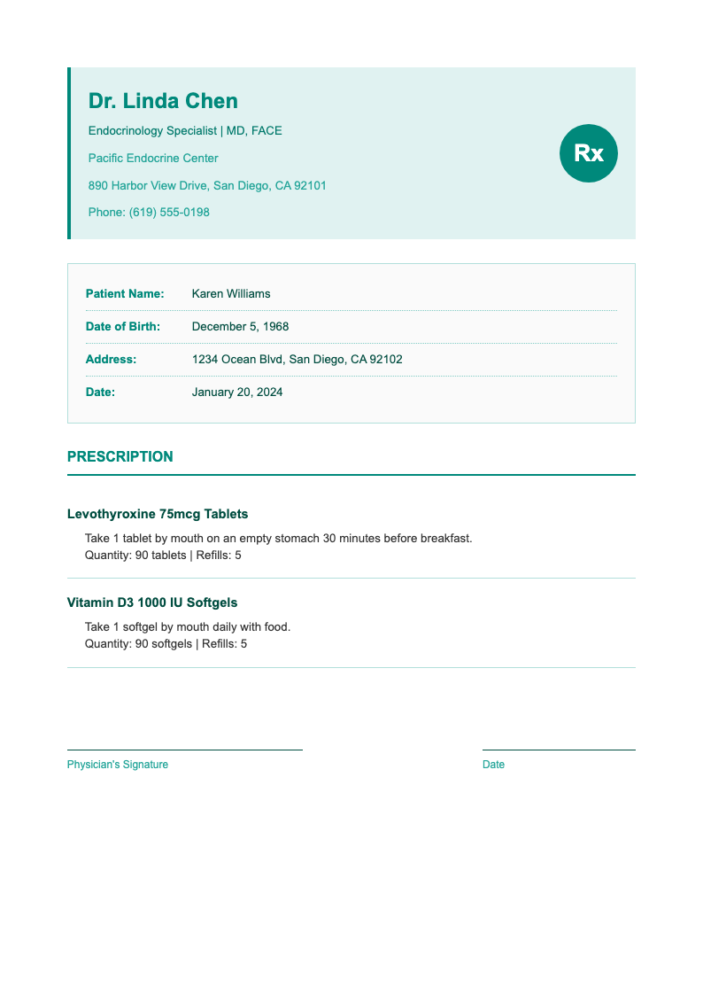 Teal healthcare prescription pad